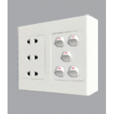 Bộ công tắc ổ cắm đôi MPE A20B23U5N