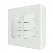 Bộ công tắc đôi 6 công tắc và đế nổi đôi mã A60B26V (Vặn vít)