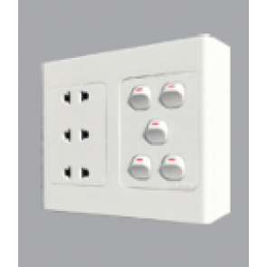 Bộ công tắc ổ cắm đôi MPE A20B23U5N