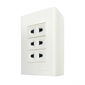 Bộ ổ cắm đơn 3 ổ cắm 2 chấu và đế nổi đơn mã A60B13U