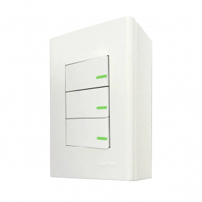 Bộ công tắc đơn 3 công tắc và đế nổi đơn mã A60B13V (Vặn vít) 