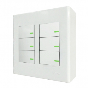 Bộ công tắc đôi 6 công tắc và đế nổi đôi mã A60B26V (Vặn vít)