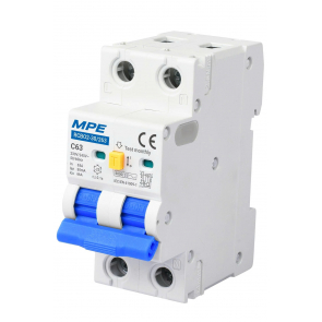 Cầu dao bảo vệ dòng rò quá tải RCBO2, 2 cực, 63A, 30mA, 6kA mã RCBO2-30/263