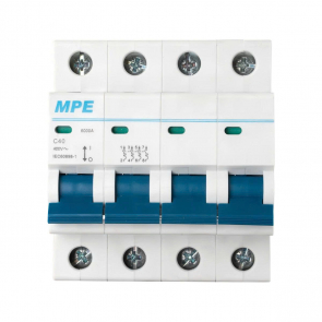 Cầu dao tự động MCB 4 cực, 40A, 6kA mã MP6-C440