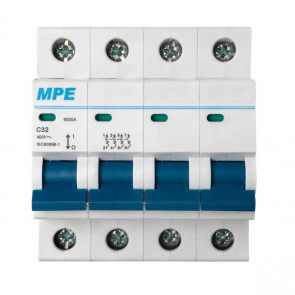 Cầu dao tự động MCB 4 cực, 32A, 6kA mã MP6-C432