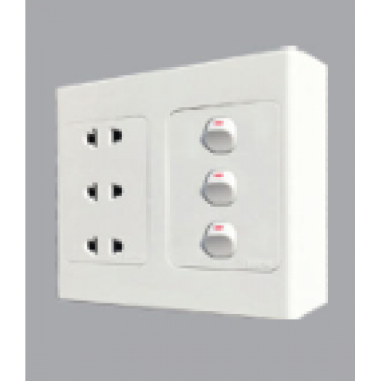 Bộ công tắc ổ cắm đôi MPE A20B23U3N