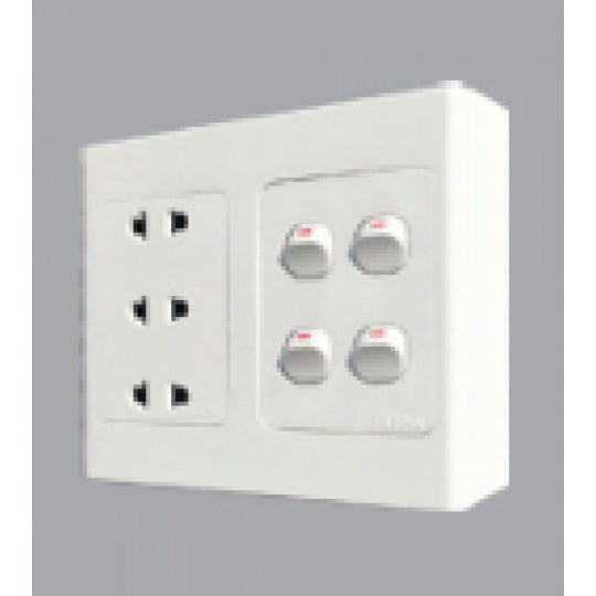 Bộ công tắc ổ cắm đôi MPE A20B23U4N