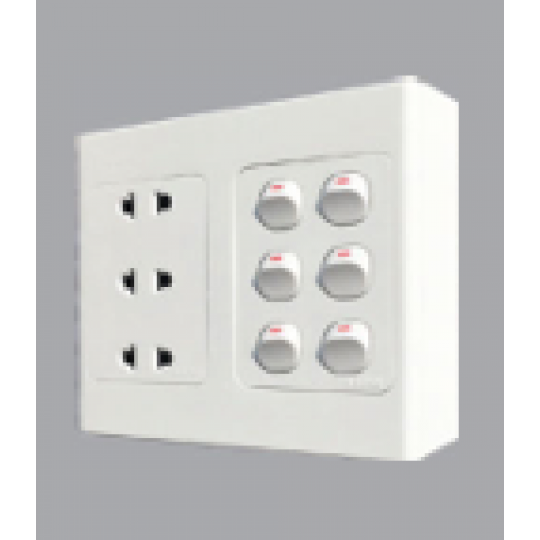 Bộ công tắc ổ cắm đôi MPE A20B23U6N