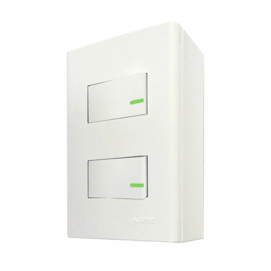 Bộ công tắc đơn 2 công tắc và đế nổi đơn mã A60B12N