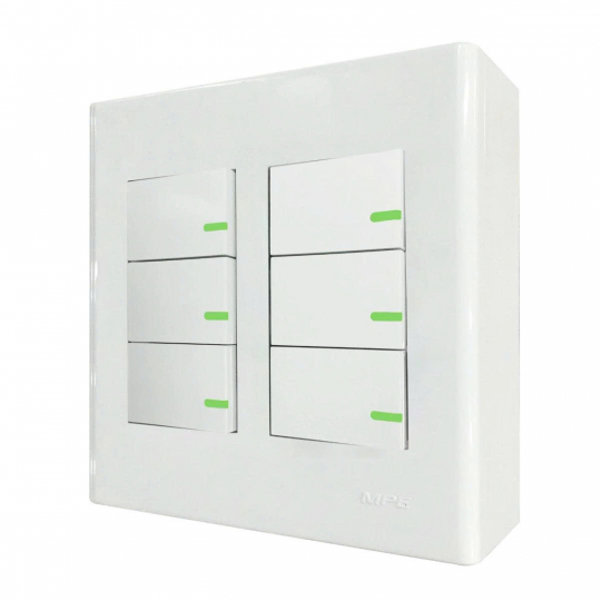Bộ công tắc đôi 6 công tắc và đế nổi đôi mã A60B26V (Vặn vít)