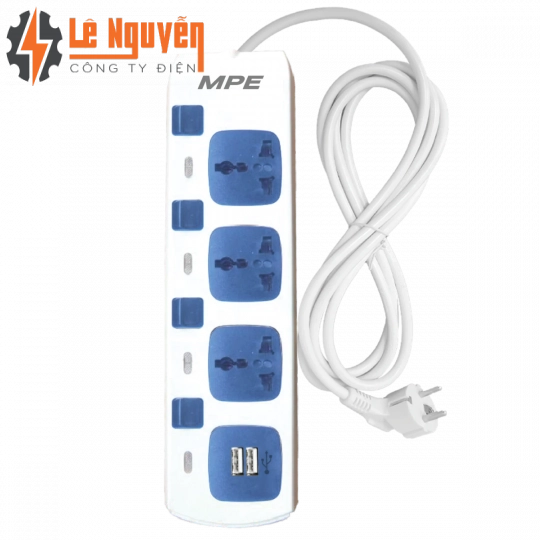 Ổ cắm di động 3 ổ cắm đa năng, Tích hợp 2 cổng sạc USB mã AM3S-2USB