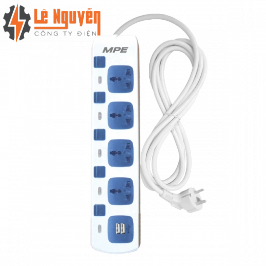 Ổ cắm di động 4 ổ cắm đa năng, Tích hợp 2 cổng sạc USB mã AM4S-2USB