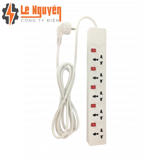 Ổ cắm di động 5 ổ cắm đơn đa năng AM5S màu trắng
