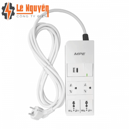 Ổ cắm di động 3 ổ cắm, Tích hợp sạc USB, type C và công tắc 1 chiều AM6S4