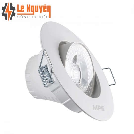 LED Downlight âm trần Chiếu điểm, Điều chỉnh hướng sáng, mặt tròn 7W ánh sáng trắng DLA2R-7T