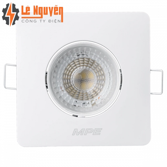 Downlight âm trần Chiếu điểm, Điều chỉnh hướng sáng, mặt vuông 3W ánh sáng vàng DLA2S-3V