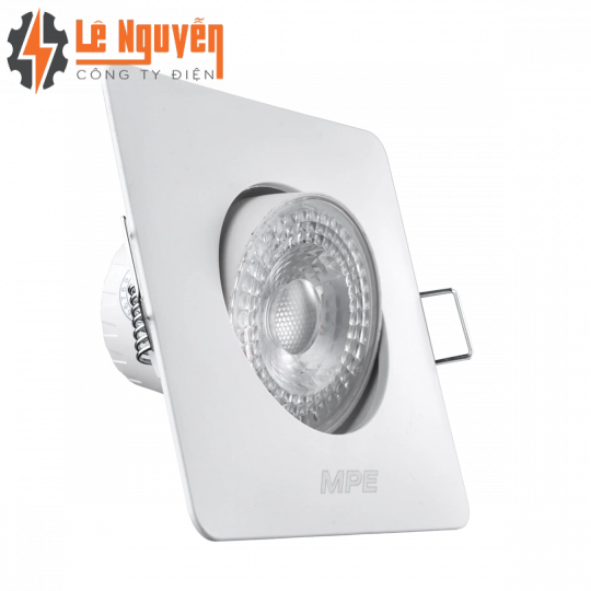 LED Downlight âm trần Chiếu điểm, Điều chỉnh hướng sáng, mặt vuông 7W ánh sáng trắng DLA2S-7T