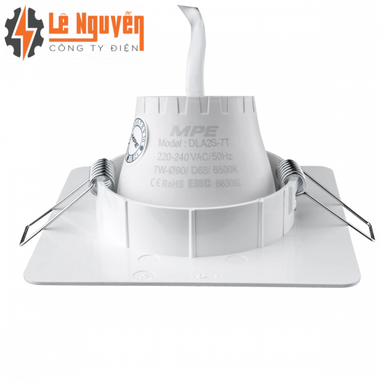 LED Downlight âm trần Chiếu điểm, Điều chỉnh hướng sáng, mặt vuông 7W ánh sáng trắng DLA2S-7T