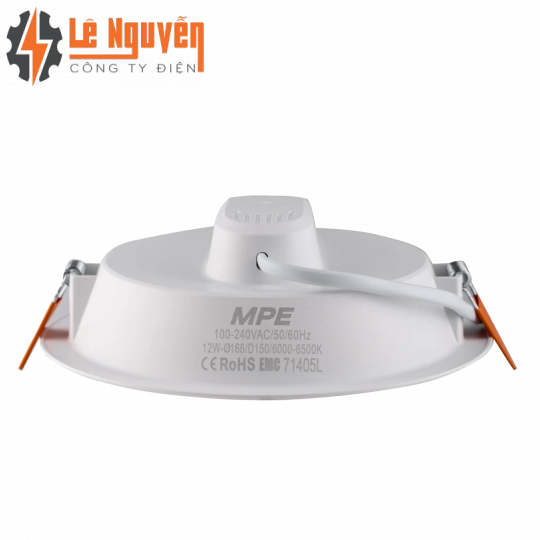 LED Downlight âm trần nhựa 12W ánh sáng vàng DLE-12V