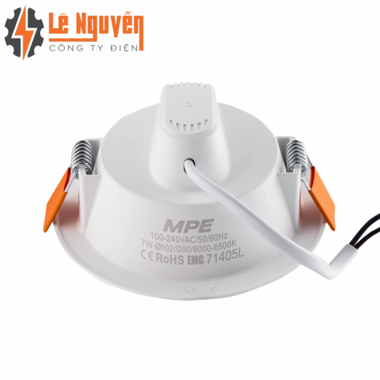 LED Downlight âm trần nhựa 7W ánh sáng vàng DLE-7V