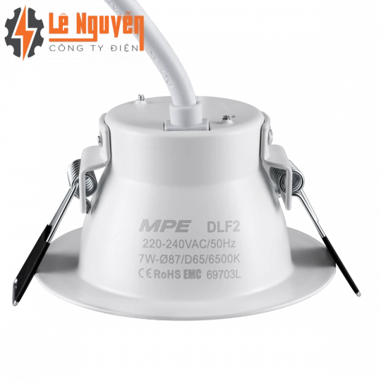 LED Downlight âm trần nhôm 7W ánh sáng trắng DLF2-7T