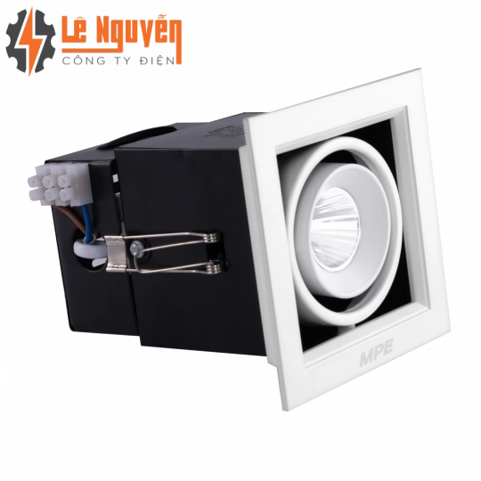 LED Downlight âm trần Chiếu điểm 1 đèn 7W ánh sáng vàng DLS-107V