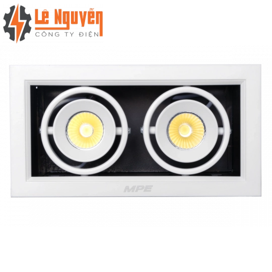 LED Downlight âm trần Chiếu điểm 2 đèn 7W ánh sáng vàng DLS-207V