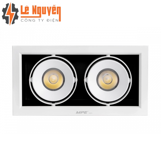 LED Downlight âm trần Chiếu điểm 2 đèn 20W ánh sáng vàng DLS-220V