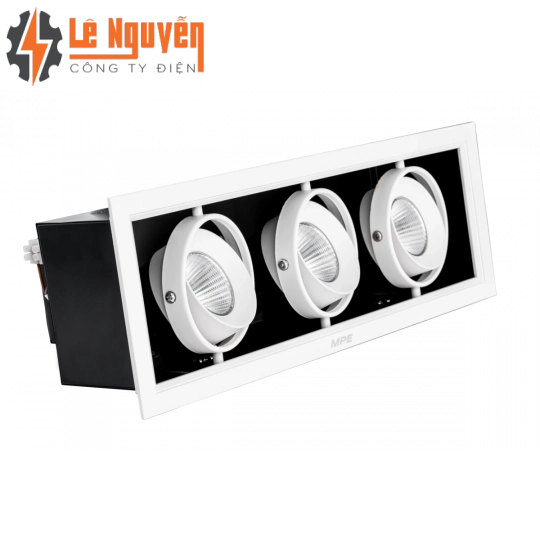 LED Downlight âm trần Chiếu điểm 3 đèn 12W ánh sáng vàng DLS-312V