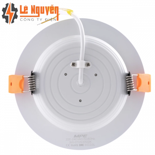 LED Downlight âm trần nhôm viền trắng 9W phi lớn ánh sáng trắng DLTL2-9T