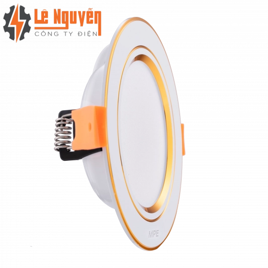 LED Downlight âm trần nhôm, viền vàng 9W ánh sáng trắng DLV-9T