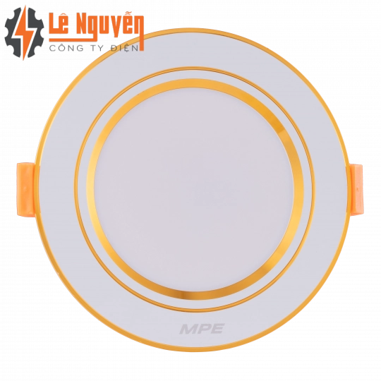 LED Downlight âm trần nhôm, viền vàng 9W ánh sáng trung tính DLV-9N