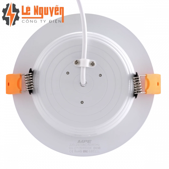 LED Downlight âm trần nhôm, viền vàng 7W ánh sáng vàng DLV-7V