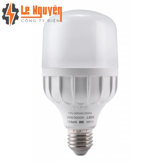 LED Bulb chống ẩm 20W ánh sáng vàng LBD3-20V
