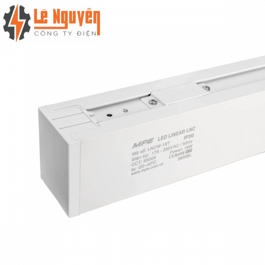 LED thanh điểm nối có đèn thân trắng 19W ánh sáng trắng LNCW-19T