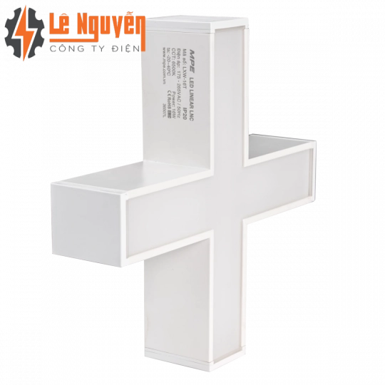 Phụ kiện thanh nối X thân màu trắng có đèn 16W ánh sáng trung tính dùng cho Seri LNC mã LXW-16N