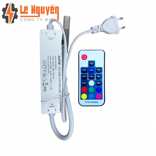 Driver & Remote RF dùng cho dây 2835RGB, công suất 400W, IP20, RF-2835RGB