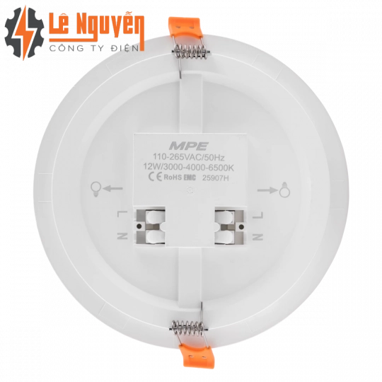 LED Panel âm trần nhựa mặt tròn 12W - 3 chế độ màu RPE-12/3C