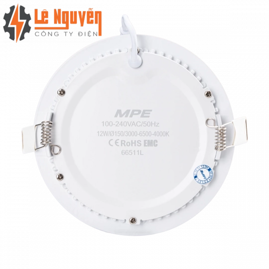 LED Panel âm trần nhôm viền vàng mặt tròn 12W phi nhỏ - 3 chế độ màu RPL-12S/3C/G