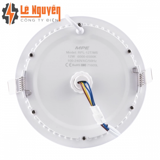 LED Panel âm trần nhôm, mặt tròn, cảm biến chuyển động 12W ánh sáng trắng RPL-12T/MS