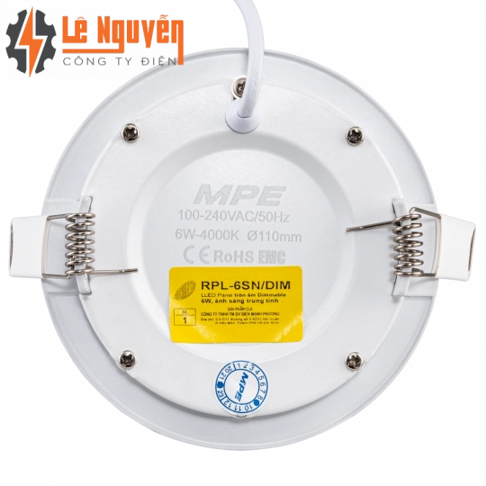 LED Panel âm trần nhôm, mặt tròn, điều chỉnh độ sáng 6W, phi nhỏ, ánh sáng trung tính RPL-6SN/DIM