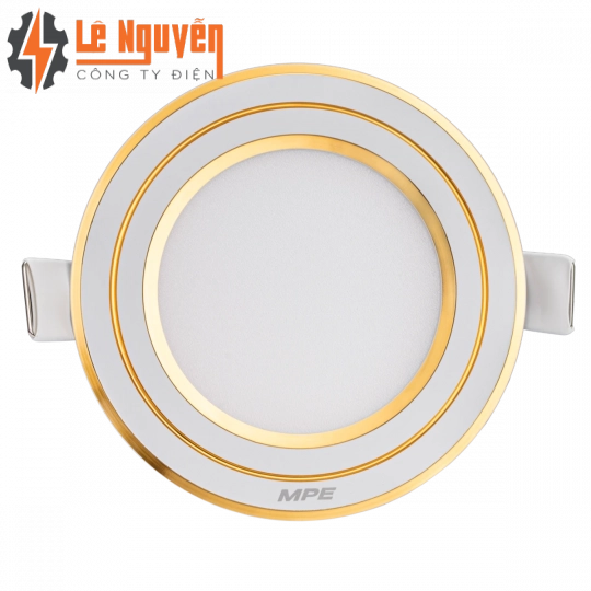 LED Panel âm trần nhôm viền vàng mặt tròn 7W - 3 chế độ màu RPL-7/3C/G