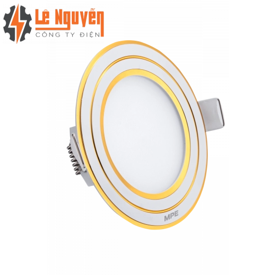 LED Panel âm trần nhôm viền vàng mặt tròn 7W ánh sáng trắng RPL-7T/G