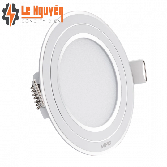 LED Panel âm trần nhôm viền bạc mặt tròn 7W ánh sáng trắng RPL-7T/S