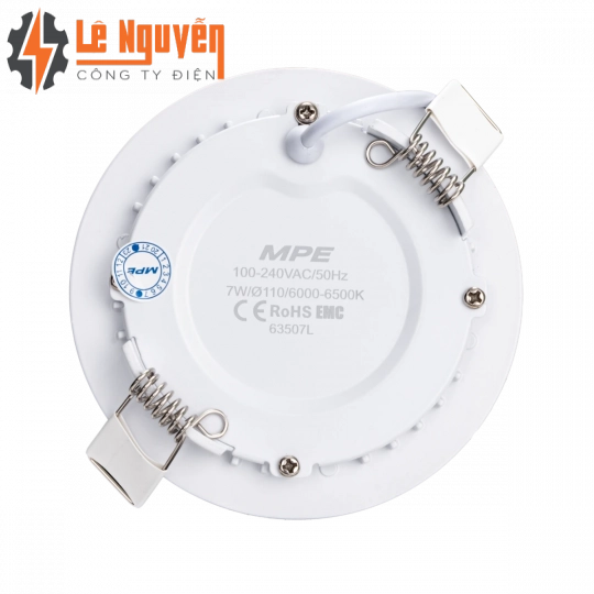 LED Panel âm trần nhôm viền bạc mặt tròn 7W ánh sáng trắng RPL-7T/S