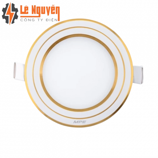 LED Panel âm trần nhôm viền vàng mặt tròn 9W phi nhỏ ánh sáng trắng RPL-9ST/G
