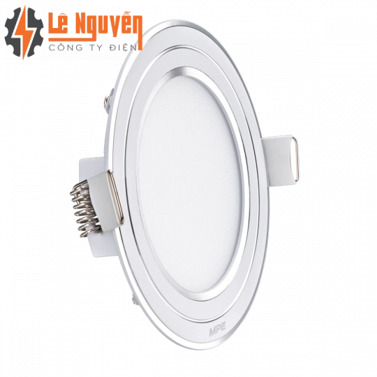 LED Panel âm trần nhôm viền bạc mặt tròn 9W phi nhỏ ánh sáng trắng RPL-9ST/S