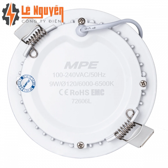 LED Panel âm trần nhôm viền bạc mặt tròn 9W phi nhỏ ánh sáng trắng RPL-9ST/S