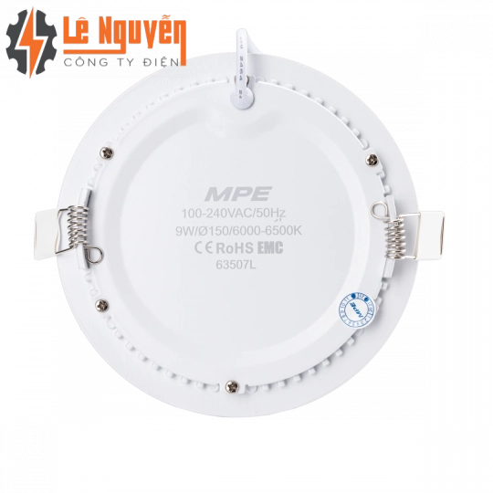 LED Panel âm trần nhôm viền bạc mặt tròn 9W ánh sáng trắng RPL-9T/S