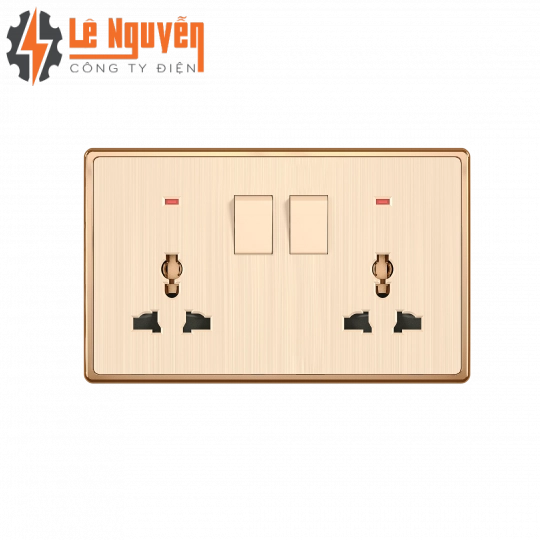 Mặt 2 ổ cắm đa năng + 2 công tắc 10A-250V KT145x89mm mã S7MS2